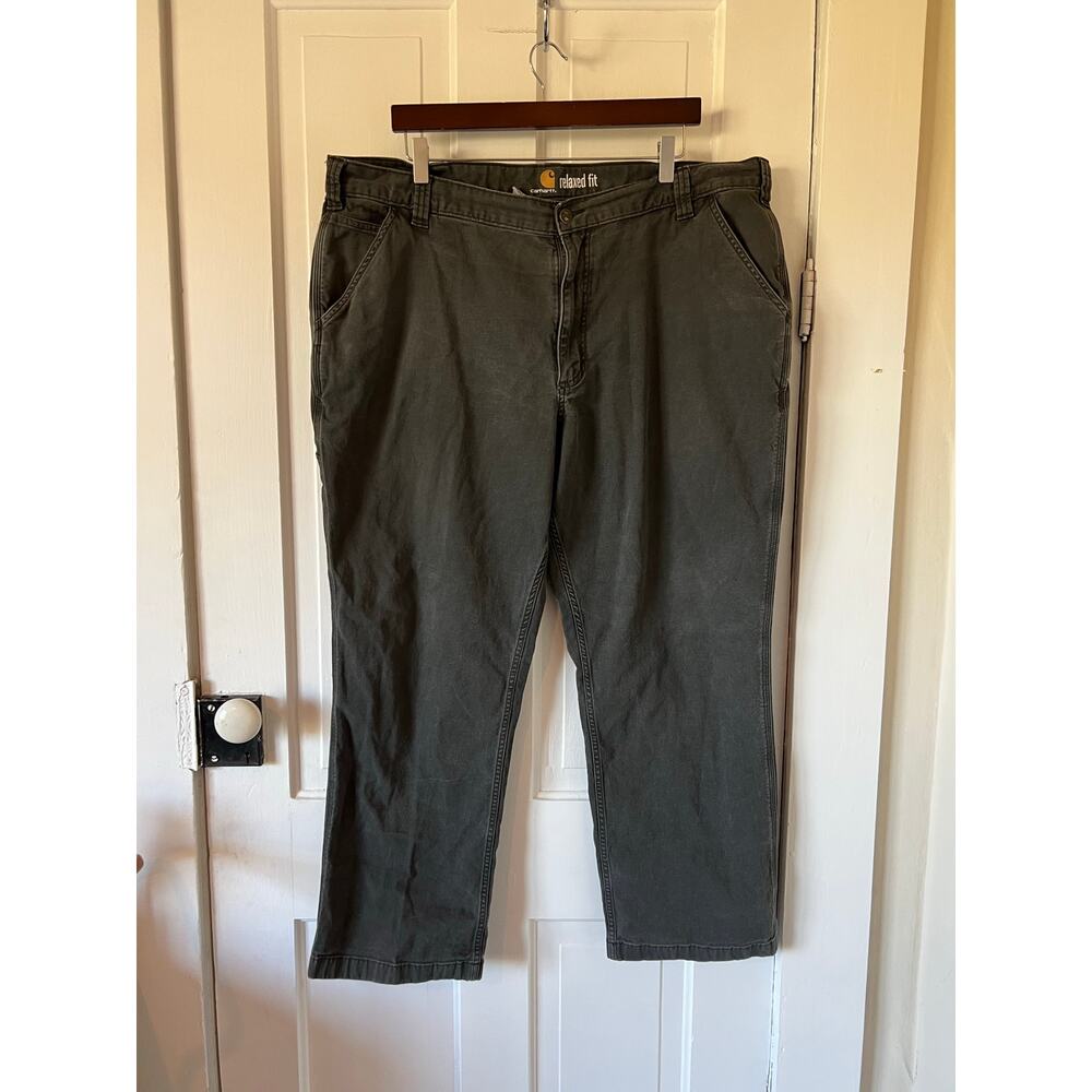 Carhartt mens relaxed fit 42x30 gray workwear pants utility duck canvas durable